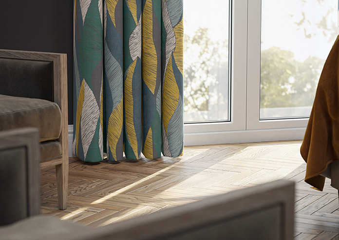 Anthurium, Teal - Made to Measure Curtains - Image 5